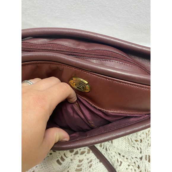 Etienne Aigner‎ Burgundy Leather Shoulder Bag Crossbody Vintage Handcrafted - Picture 3 of 7